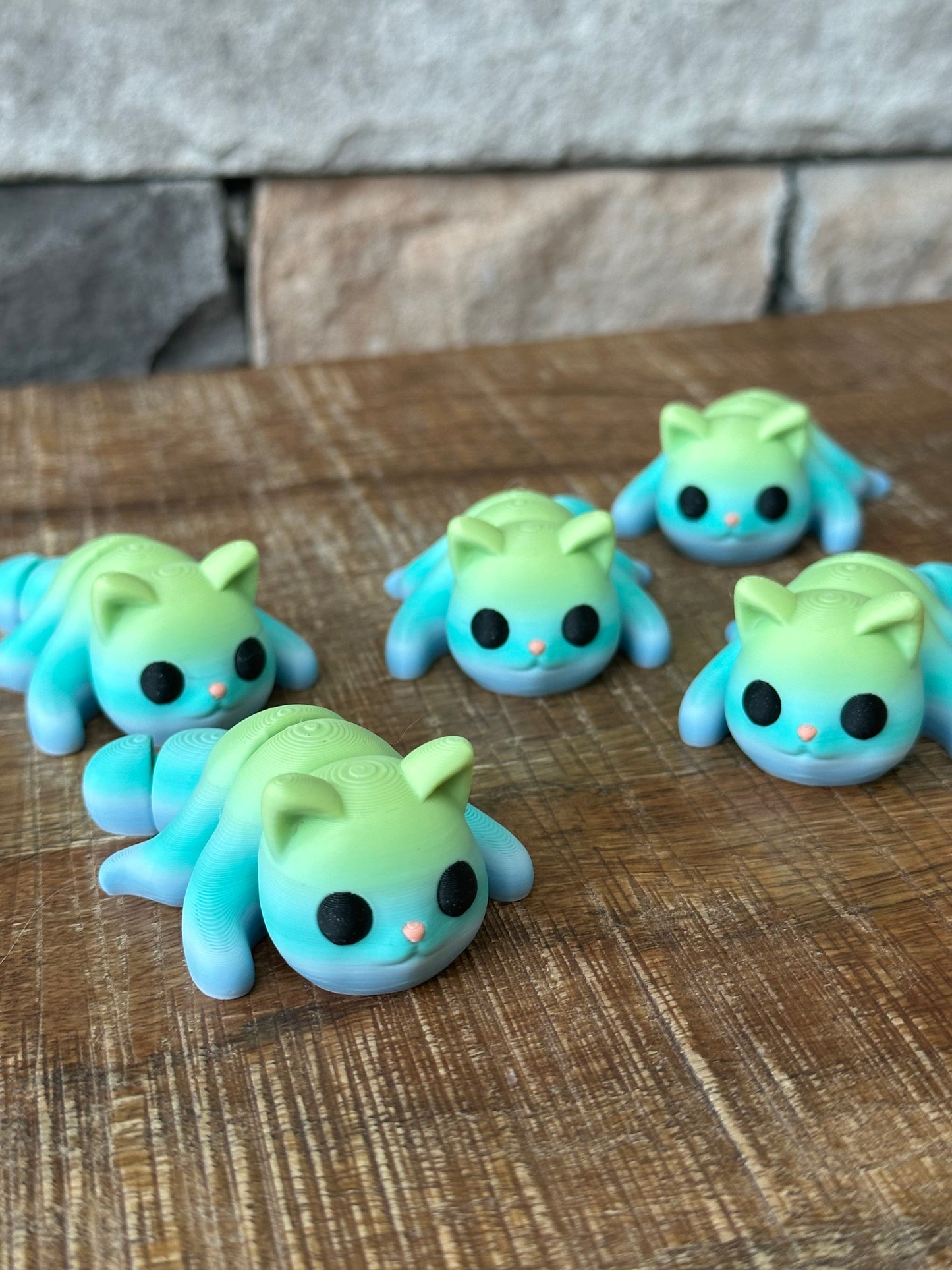 Tiny Cat | Tiny Collection | Multi Filament | 3D Printed | Articulated Flexible | Custom Fidget Toy