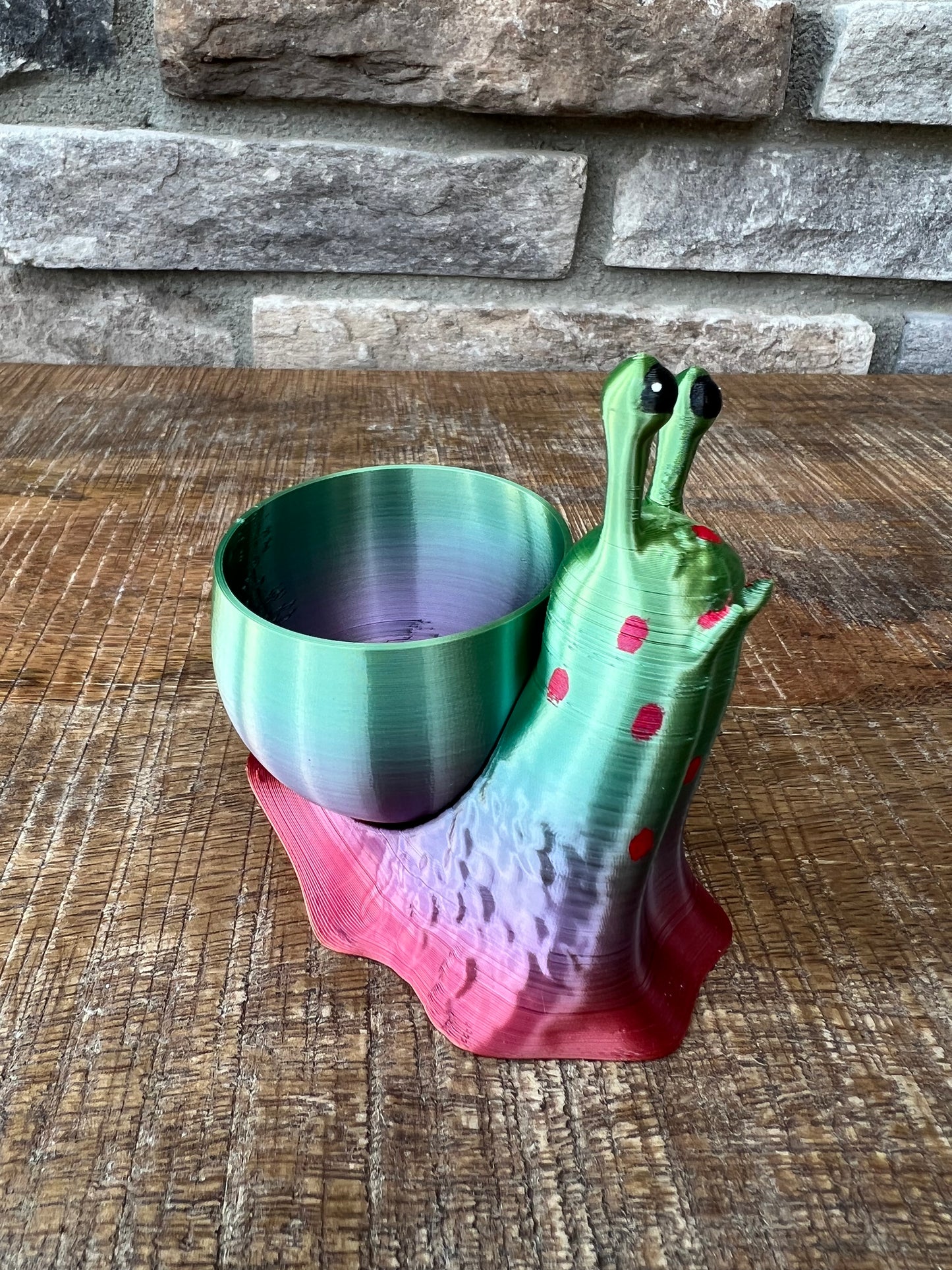 Snail Planter | 3D Printed | Hand Painted | Custom Figurine Decoration