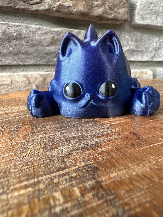 Kitty-A-Saurus| Cat Dinosaur | 3d Printed | Articulated Flexible | Custom Toy