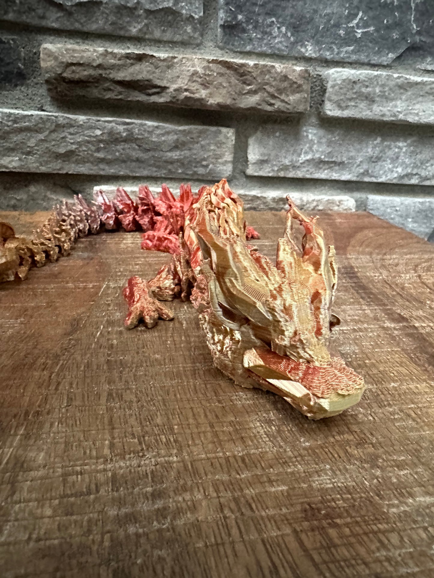 Woodland Dragon | 3D printed | Articulated Flexible | Custom Fidget Toy