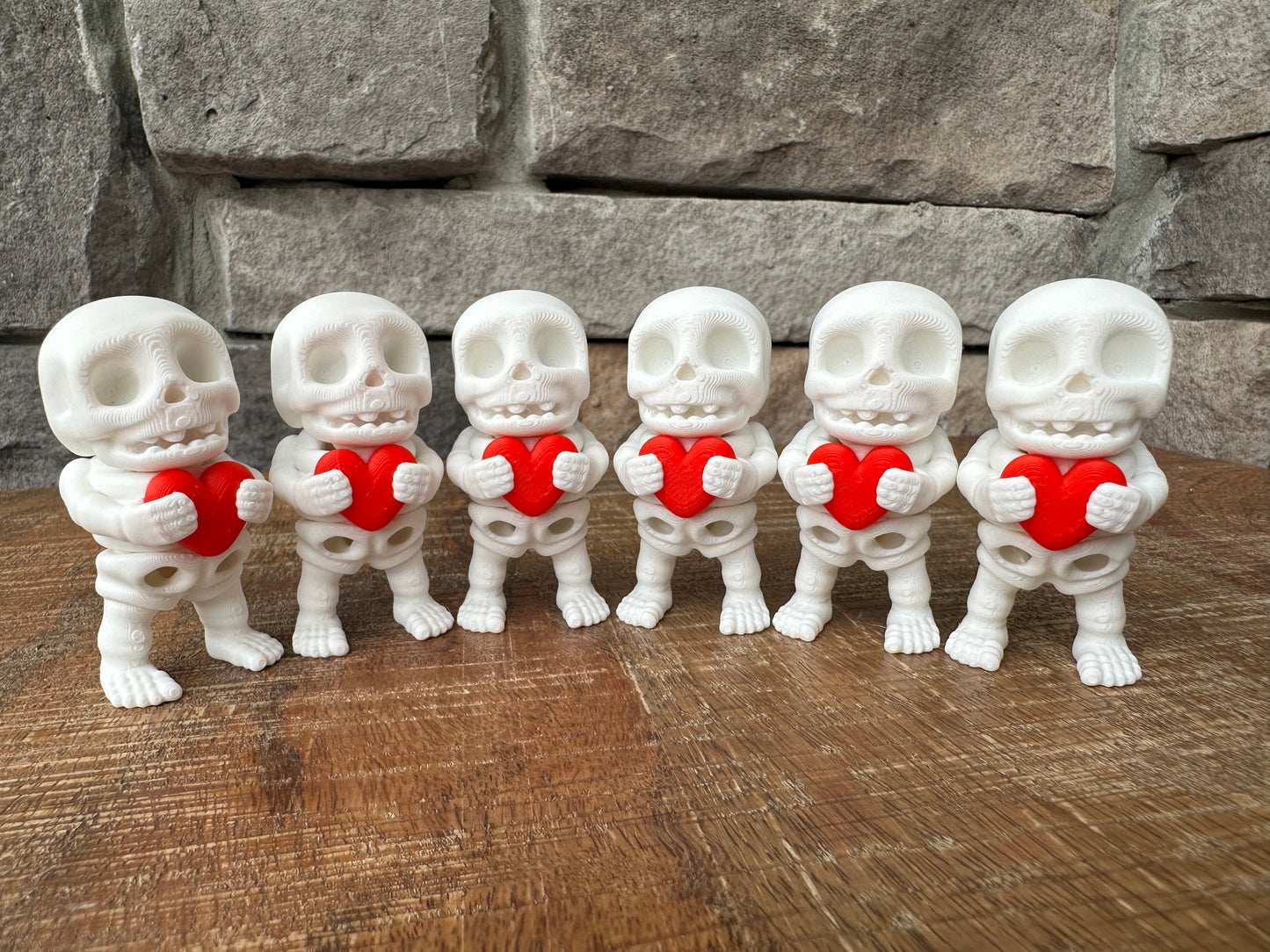 Tiny Skeleton with Heart | Tiny Collection | Multi Filament | 3D Printed | Articulated Flexible | Custom Fidget Toy