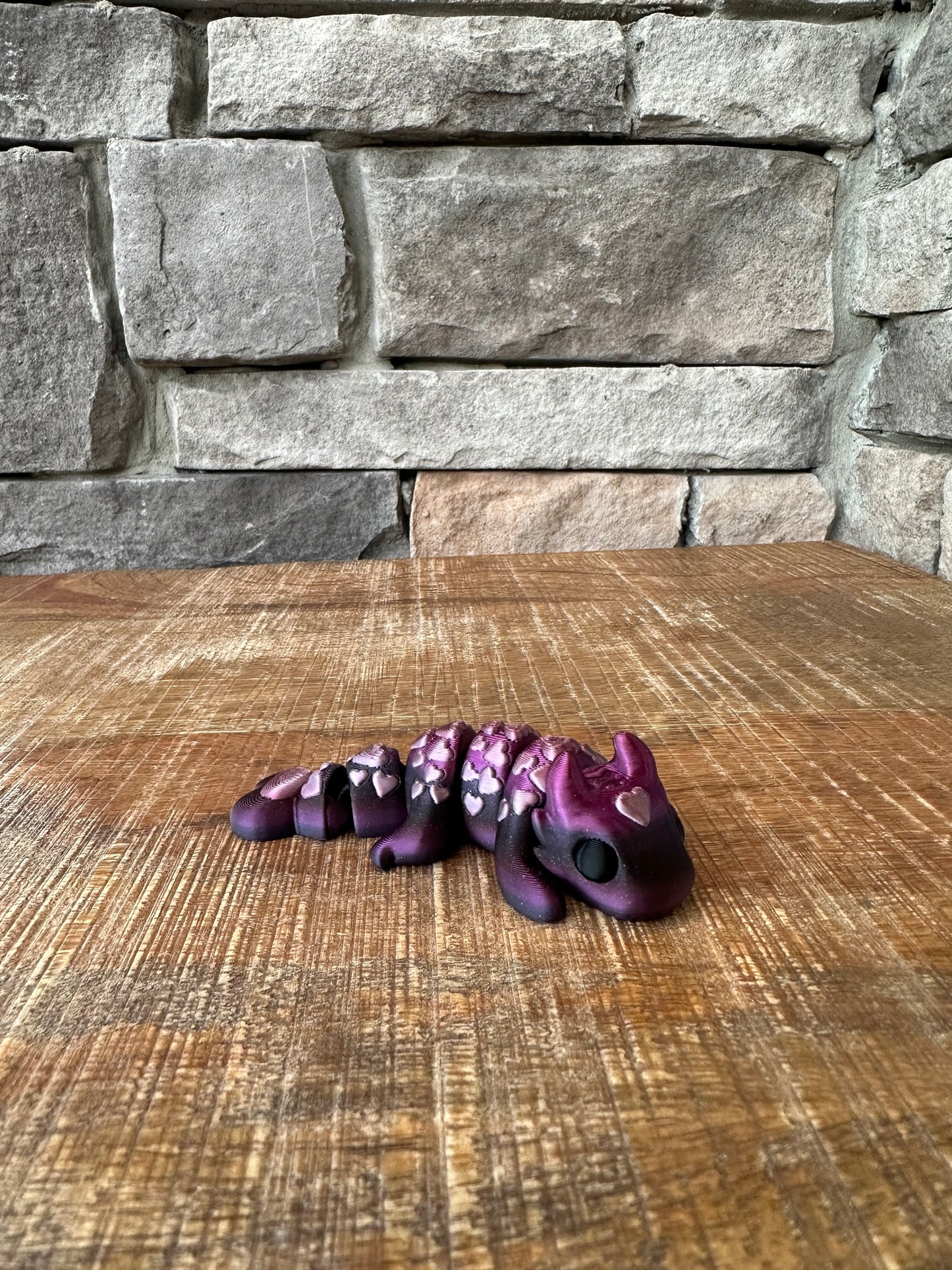 Tiny Heart Dragon | Tiny Collection | Multi Filament | 3D Printed | Articulated Flexible | Custom Fidget Toy