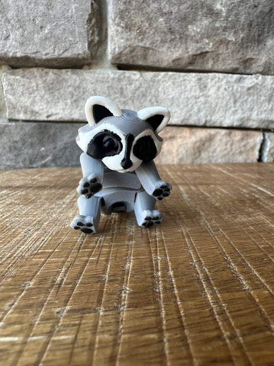 Tiny Raccoon | Tiny Collection | Multi Filament | 3D Printed | Articulated Flexible | Custom Fidget Toy