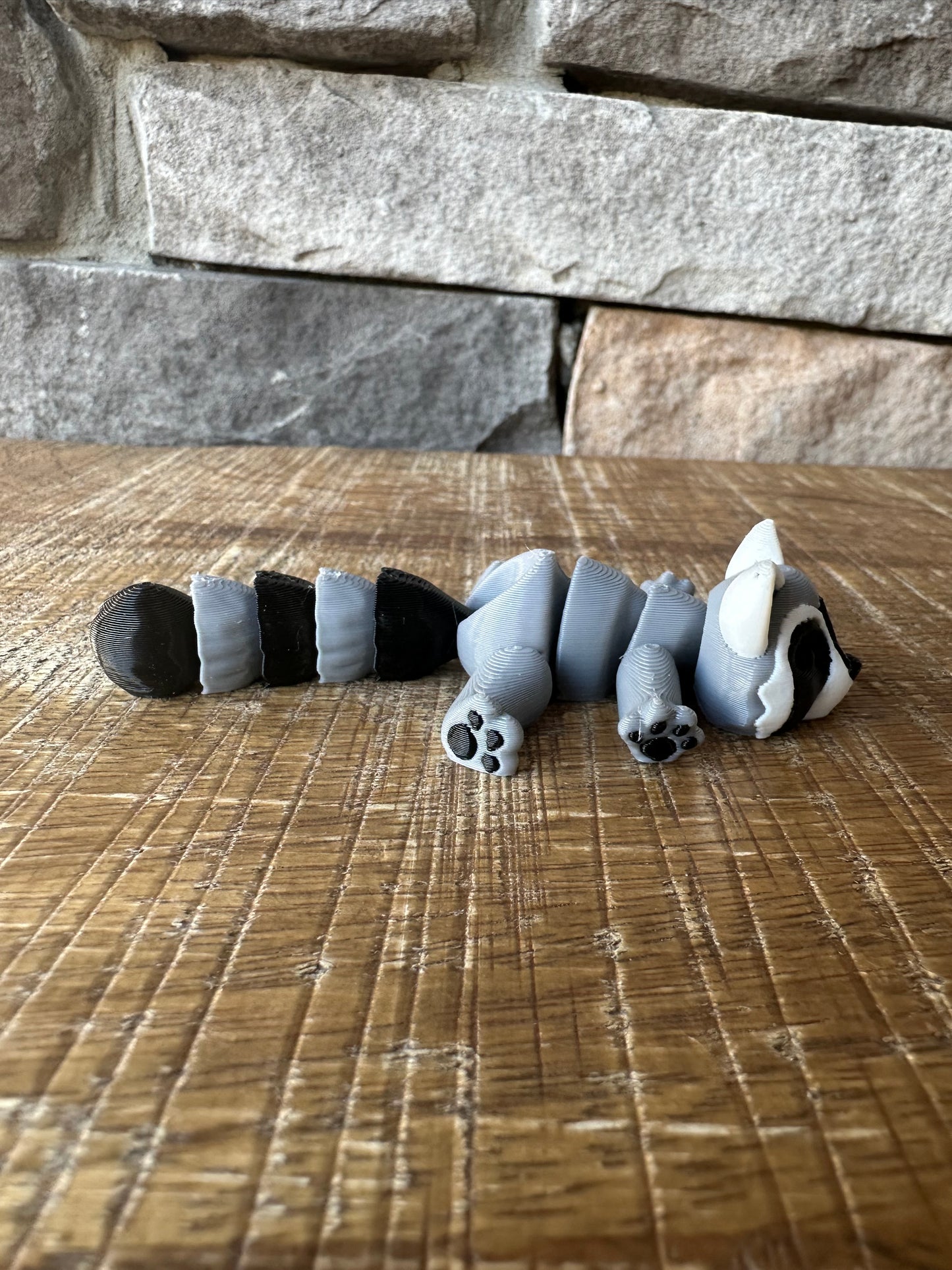 Tiny Raccoon | Tiny Collection | Multi Filament | 3D Printed | Articulated Flexible | Custom Fidget Toy