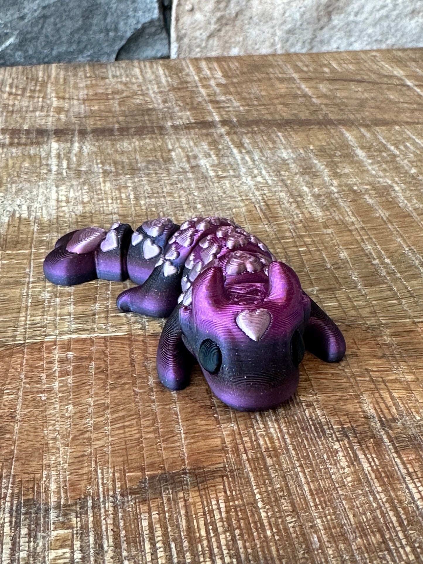 Tiny Heart Dragon | Tiny Collection | Multi Filament | 3D Printed | Articulated Flexible | Custom Fidget Toy