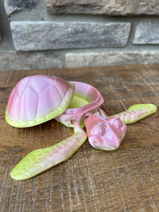 Sea Turtle Box | 3d Printed | Articulated Flexible | Custom Toy