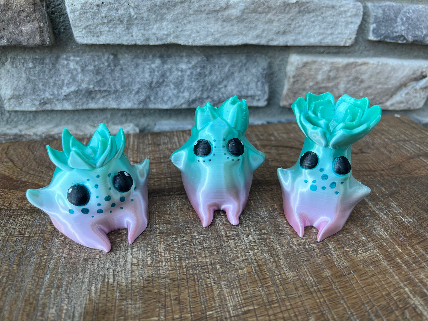 Fairy Butt Goblin Set of Three Succulents | 3D Printed | Hand Painted | Figurine
