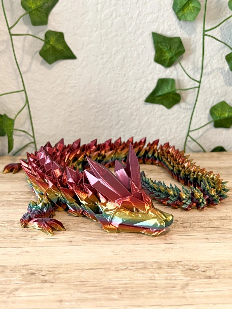 3D Printed Articulated Crystalwing Dragon Flexible Fidget Toy