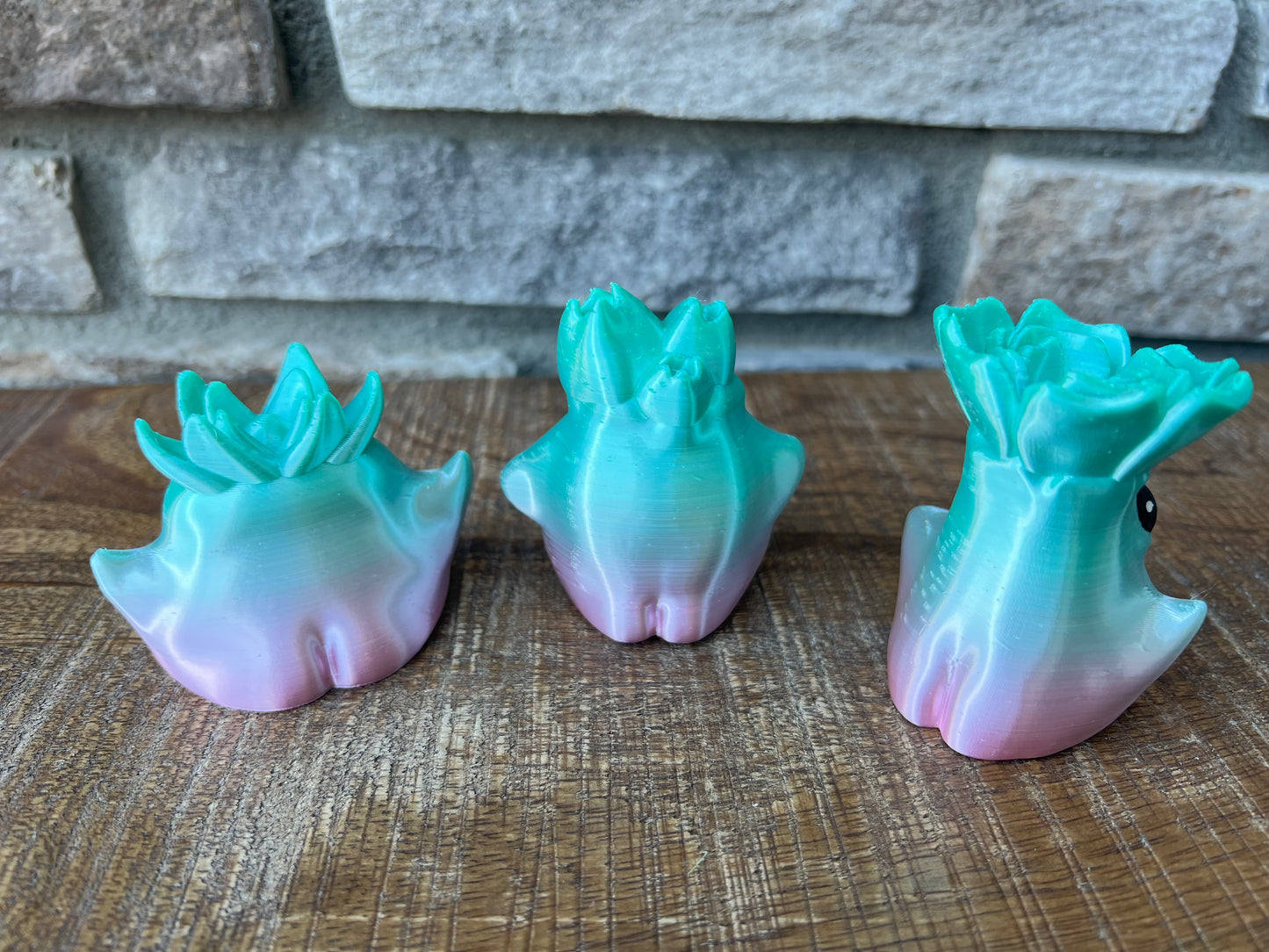 Fairy Butt Goblin Set of Three Succulents | 3D Printed | Hand Painted | Figurine