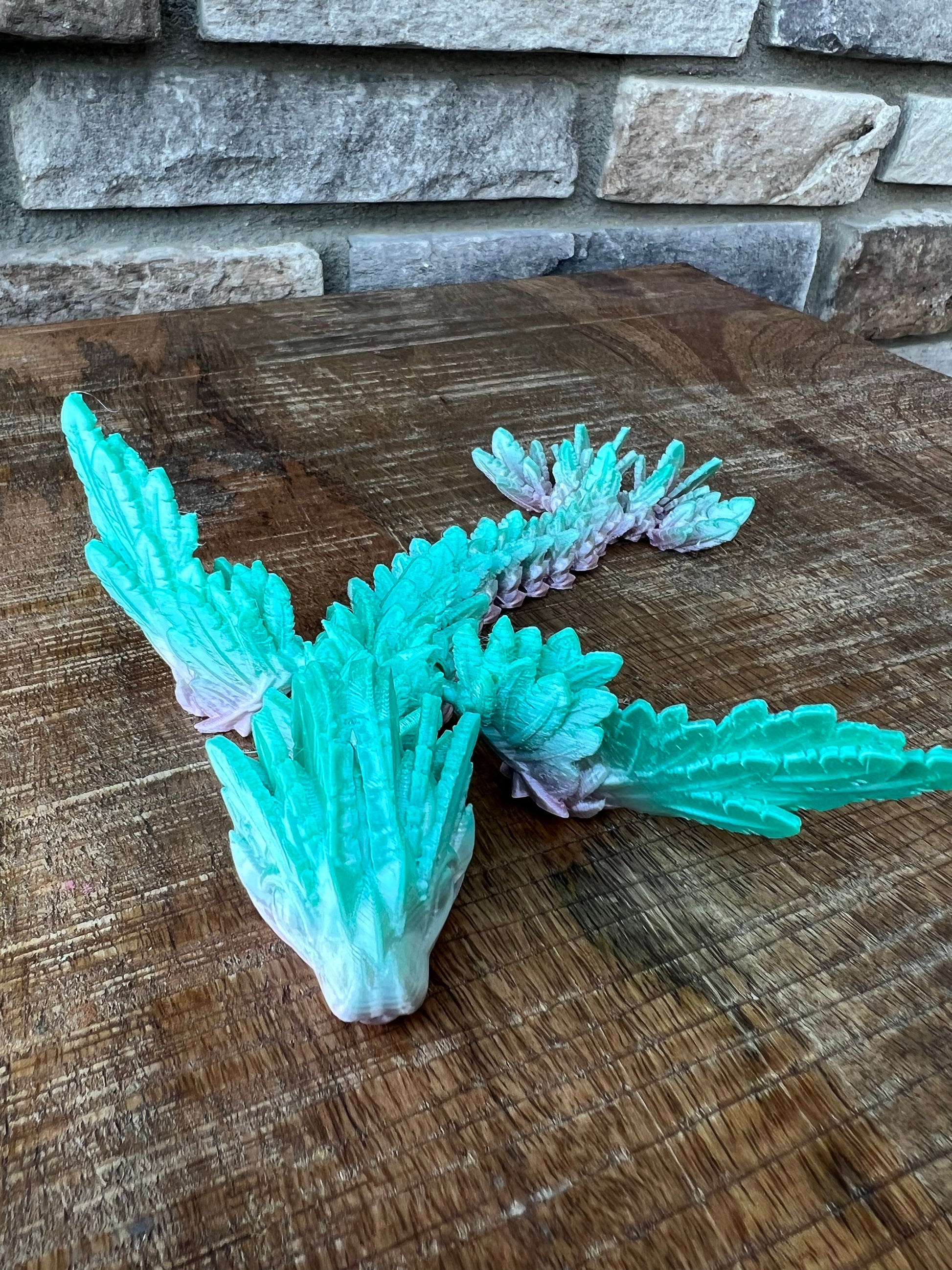 3D Printed Articulated Flexi Winged Flying Crystal Dragon Fidget