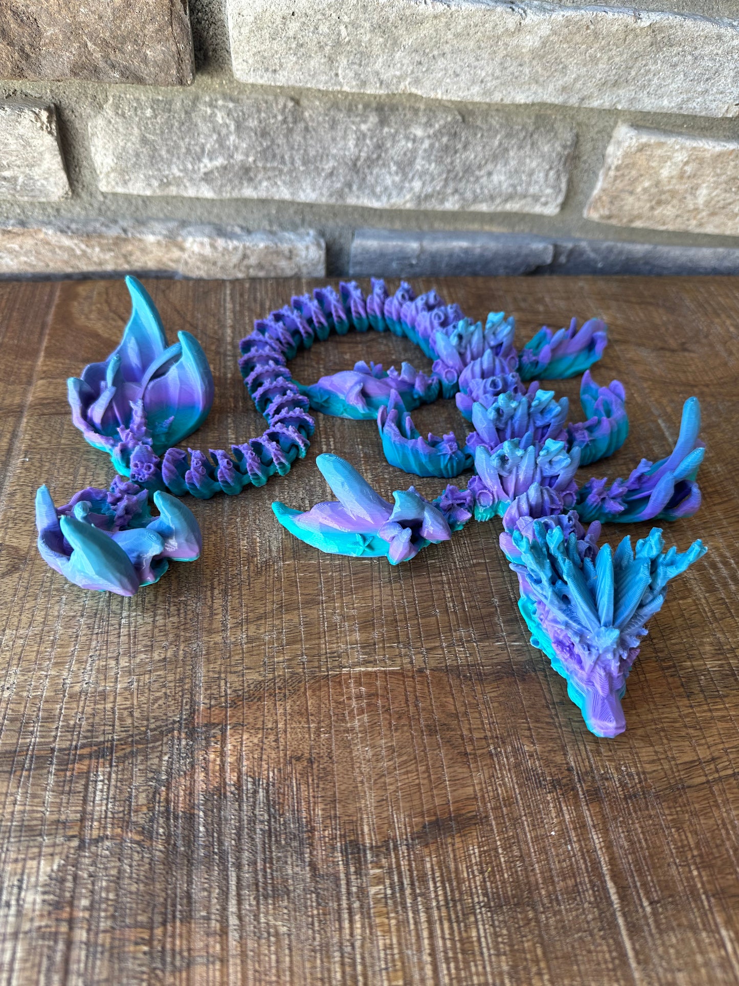 Articulated 3D Printed Dragon, Flexi Dragon, Fidget Toy 