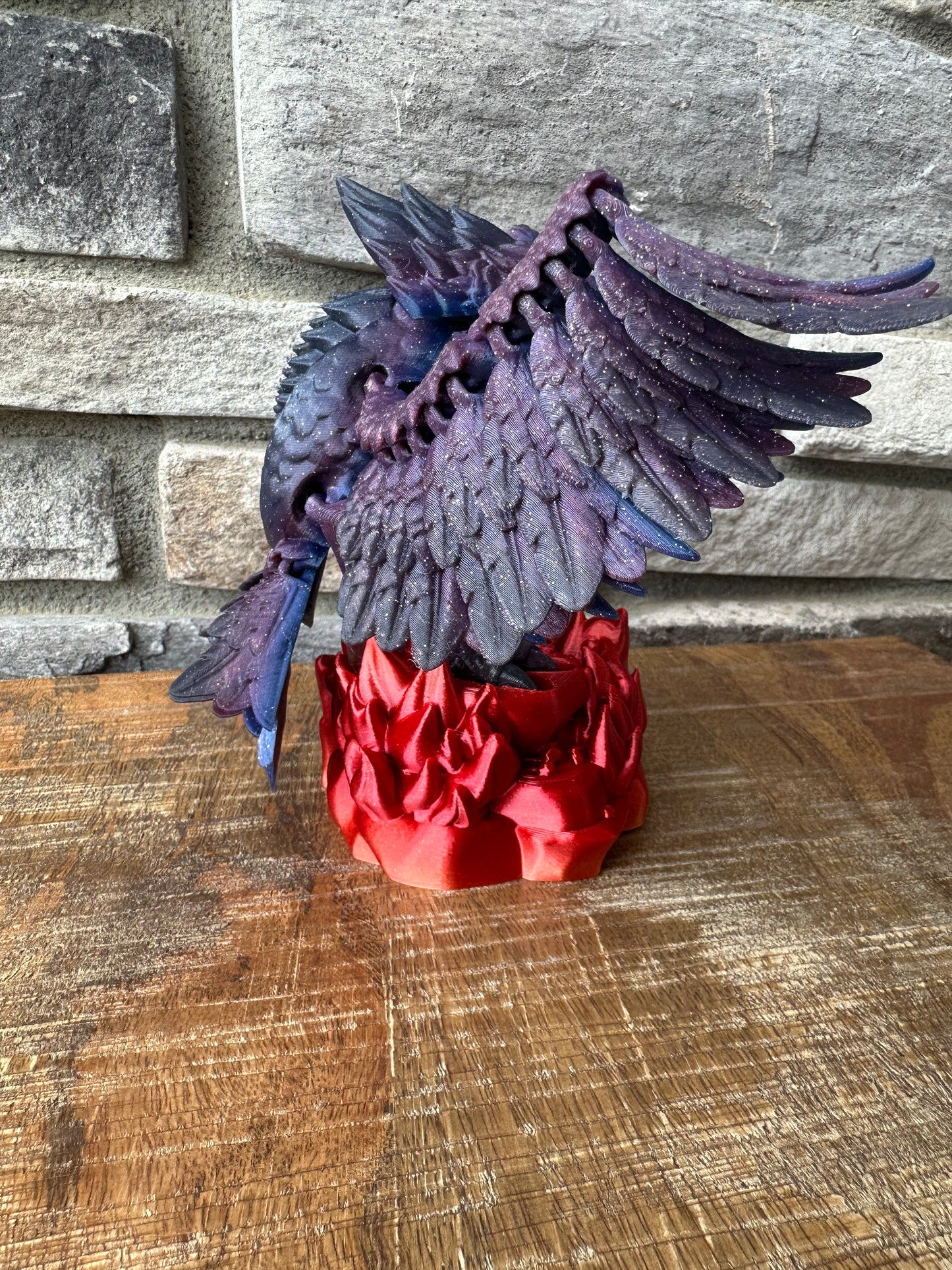 Phoenix Fire Stand | 3D Printed | Articulated Flexible | Custom Fidget Toy | Halloween Decoration