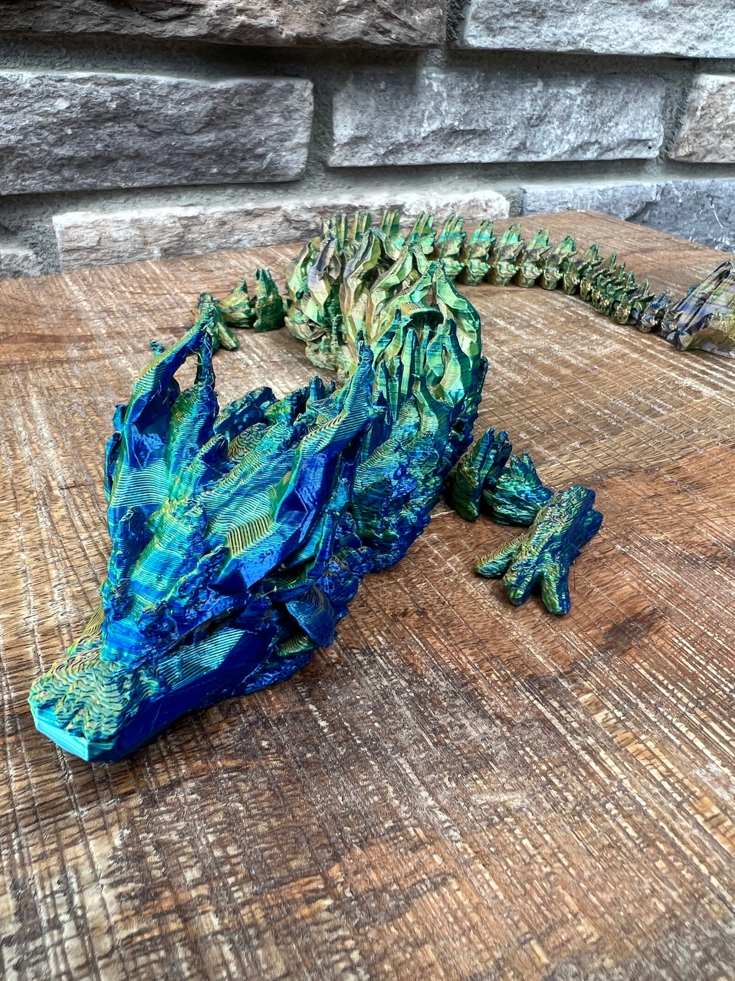 Woodland Dragon | 3D printed | Articulated Flexible | Custom Fidget Toy