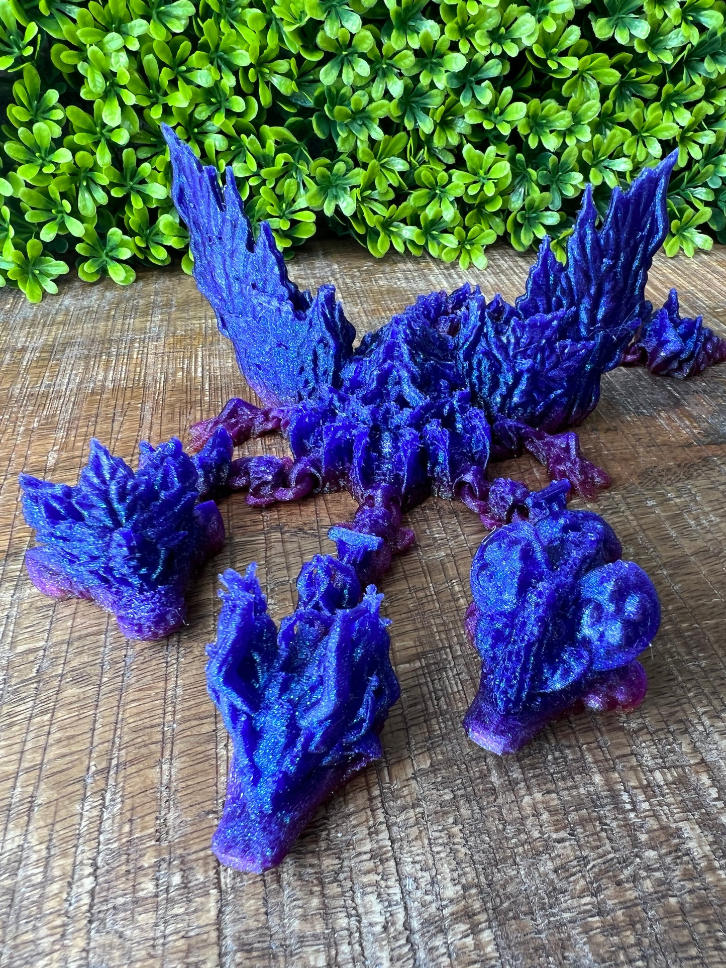 MINI Three Headed Forest Dragon | 3D Printed | Articulated Flexible | Custom Fidget Toy