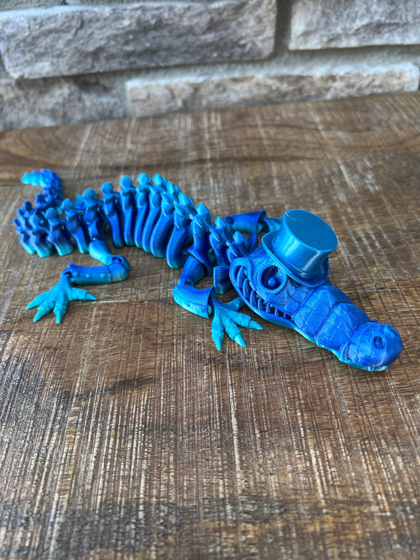 Dapper Crocodile | 3d Printed | Articulated Flexible | Custom Toy