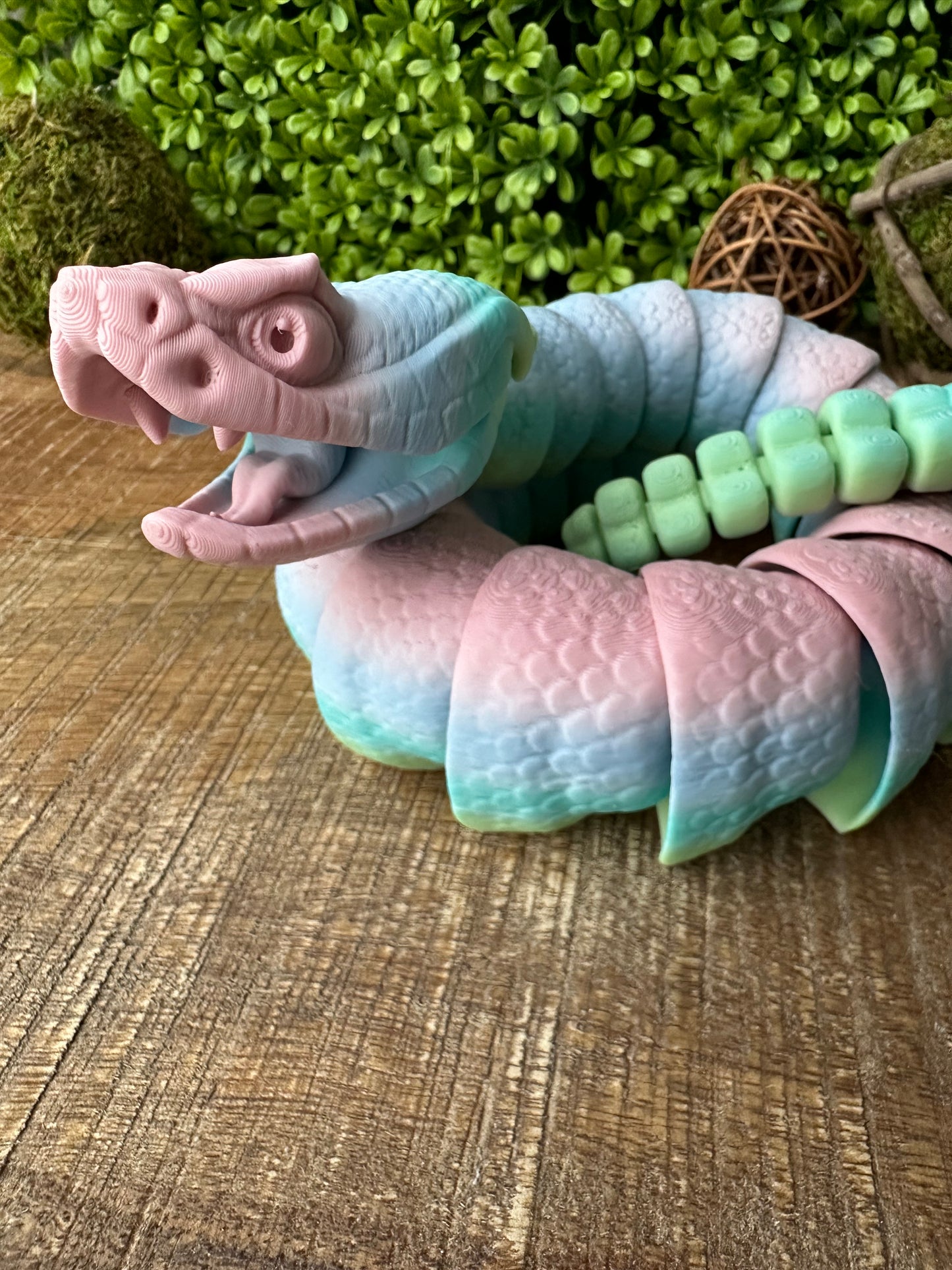 Large Rattle Snake | Snake | 3D Printed | Articulated Fidget | Custom Figurine