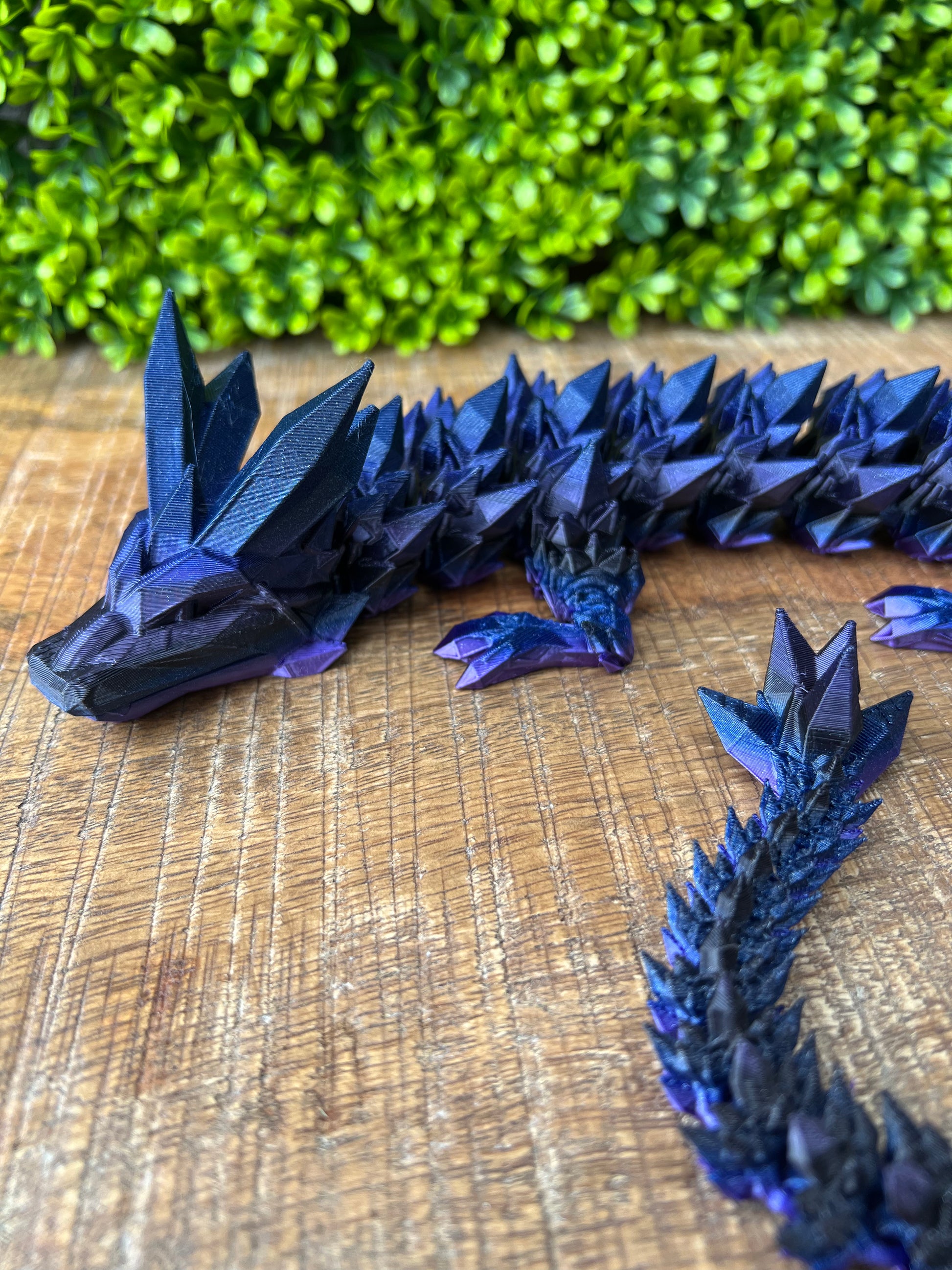 3d Printed Articulated Crystal Dragon Toy (24, Gold/Silver)