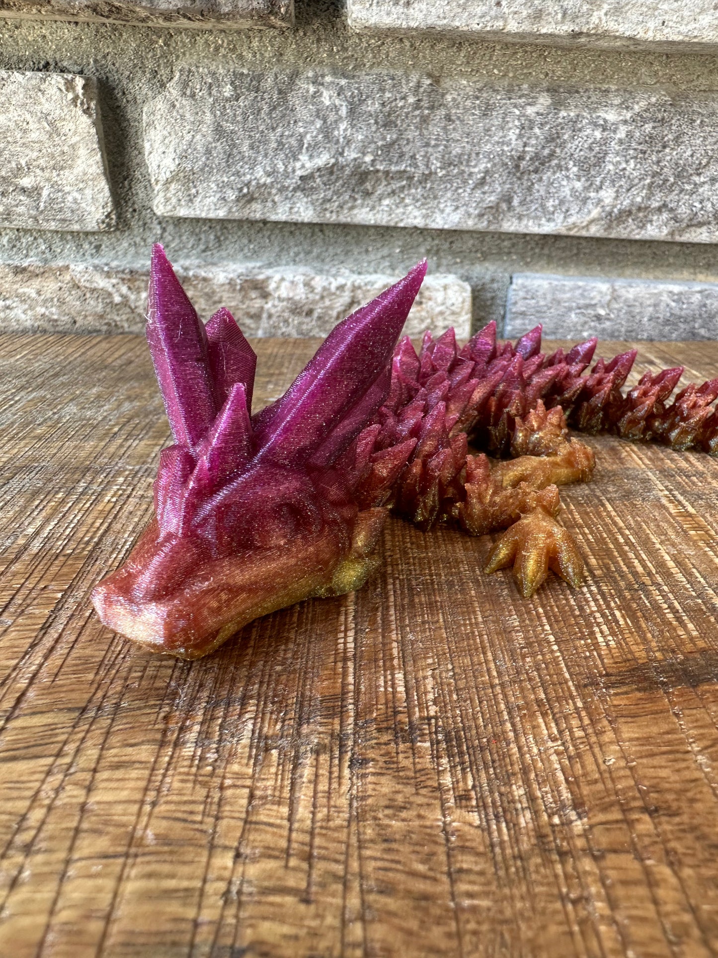 Articulated Glow Crystal Dragon & Regular Dragon Fidget Dragon