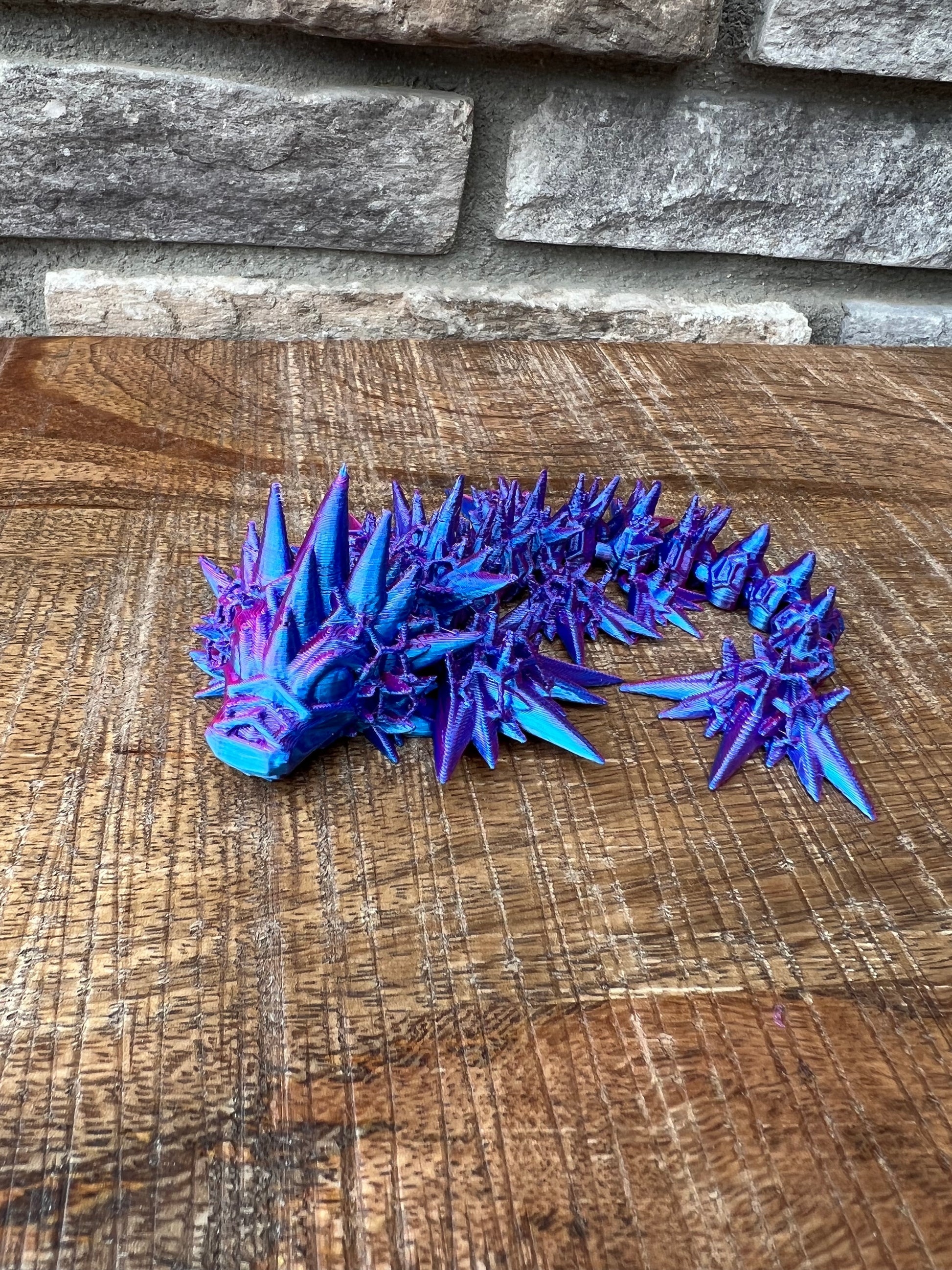 3D Printed Articulated Flexi Void Sea Dragon Fidget Toy (Small, Black)