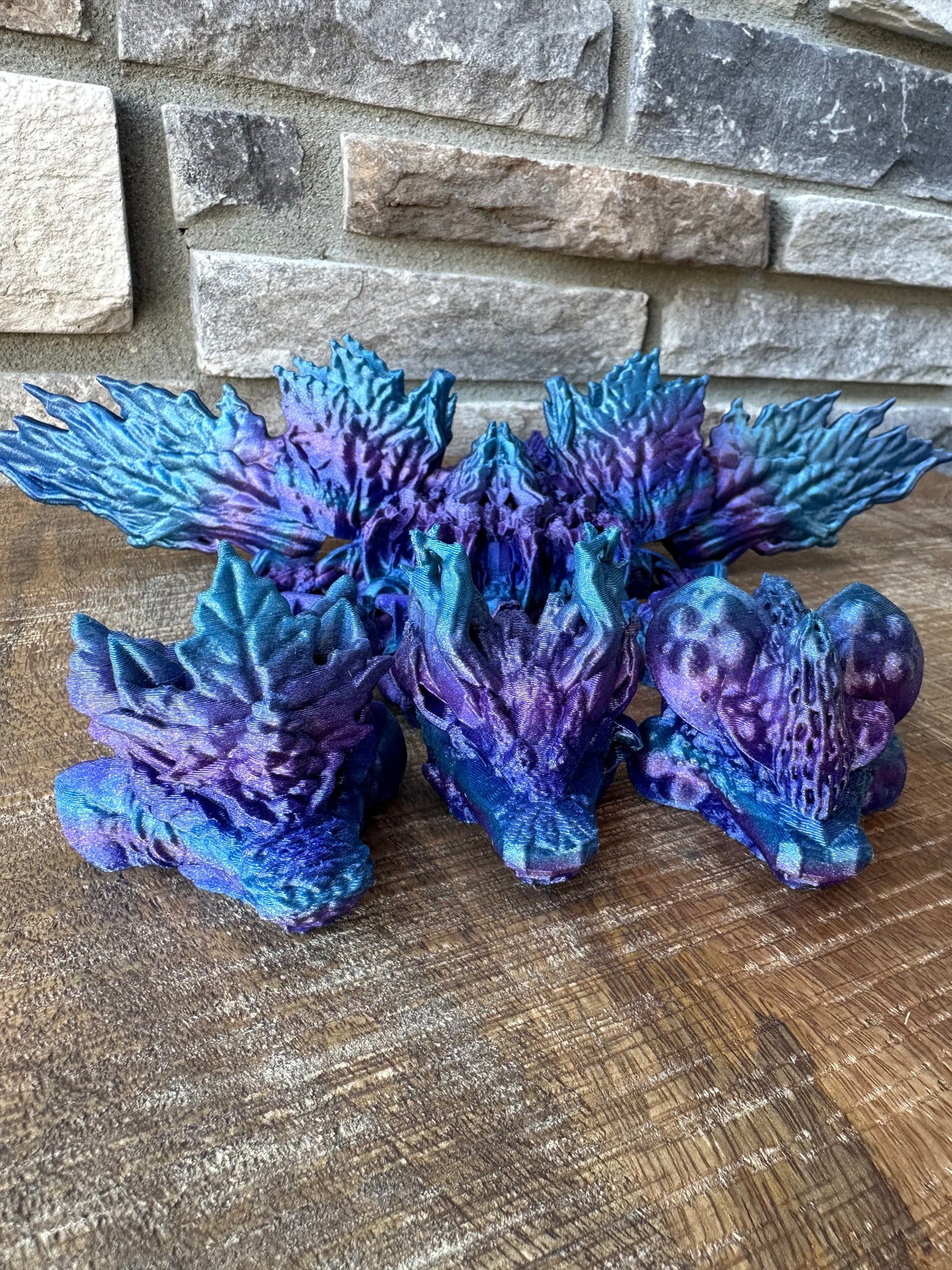 Three Headed Forest Dragon | 3D Printed | Articulated Flexible | Custom Fidget Toy