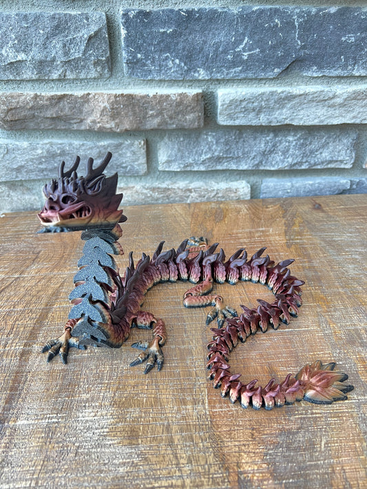 Imperial Dragon | 3D Printed | Articulated Flexible | Custom Fidget Toy