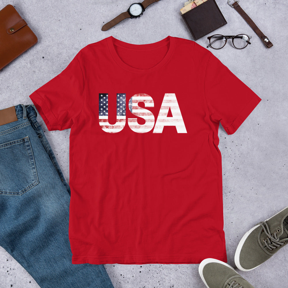 USA Flag t-shirt- Red